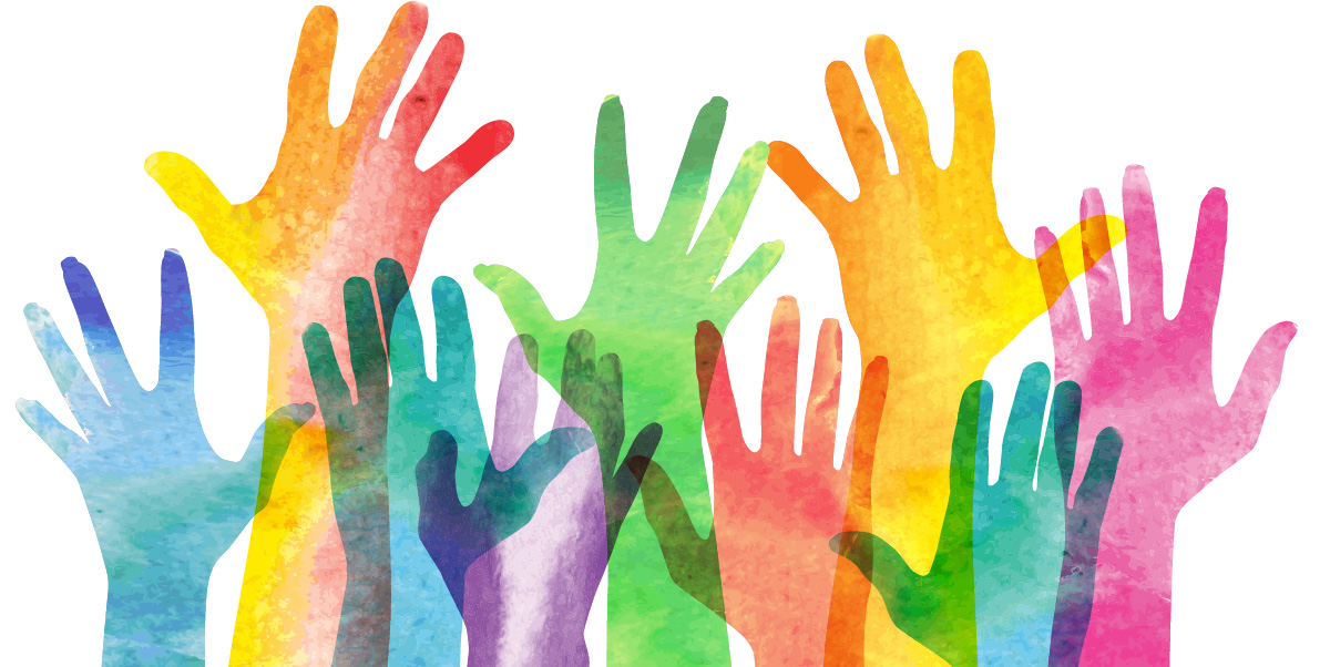 A Rainbow of Hands Reaching for Equality