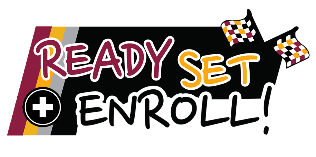 Graphic that says Ready, Set, Enroll - Call Laurel Health for help with insurance enrollment