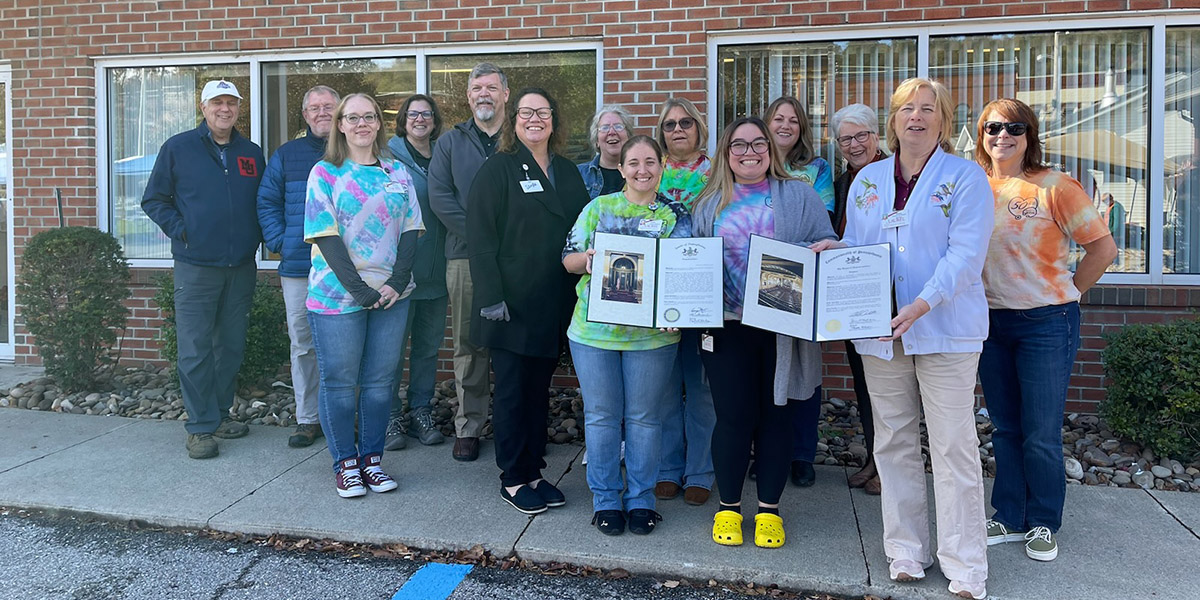 Blossburg Laurel Health Center staff, leadership, and board members proudly receive their commendations for 50 years of dedicated care to the community, awarded by the offices of Senator Yaw and Representative Owlett