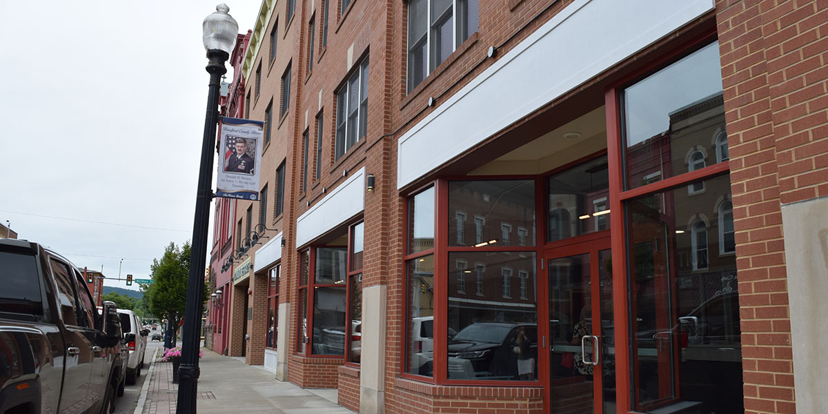 The brick and glass front exterior of the new Towanda Laurel Health Center at 410 Main St., Suite 102, Towanda, PA