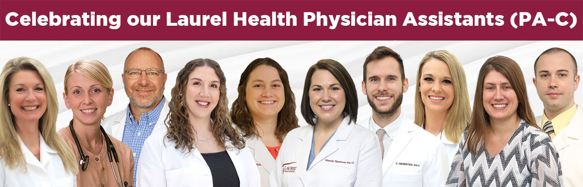 Photo collage of Laurel Health's Physician Assistant Team; our PA-C team plays a vital role in treating patients at the Laurel Health Centers in Tioga and Bradford Counties, PA