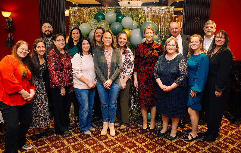 A group of Laurel Health milestone honorees being recognized for their outstanding years of service and dedication at a special recognition dinner.